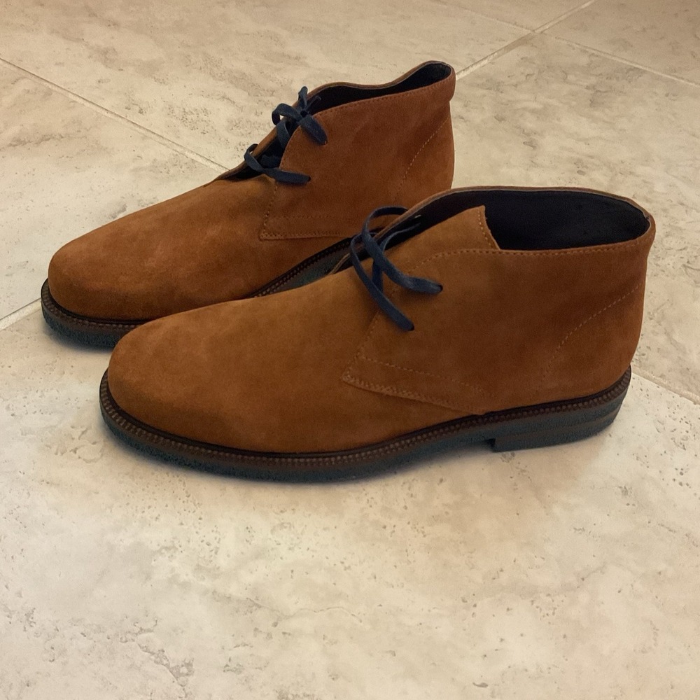 NIB - Donald J. Pliner Levi Chukka Boots Calf Suede Cognac Size 9.5